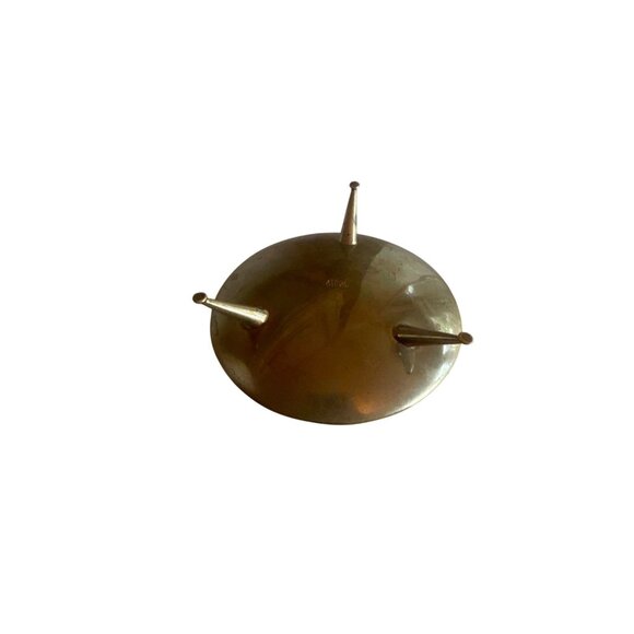 Vintage Brass & Enamel Ashtray With Decorative Design - Picture 4 of 4